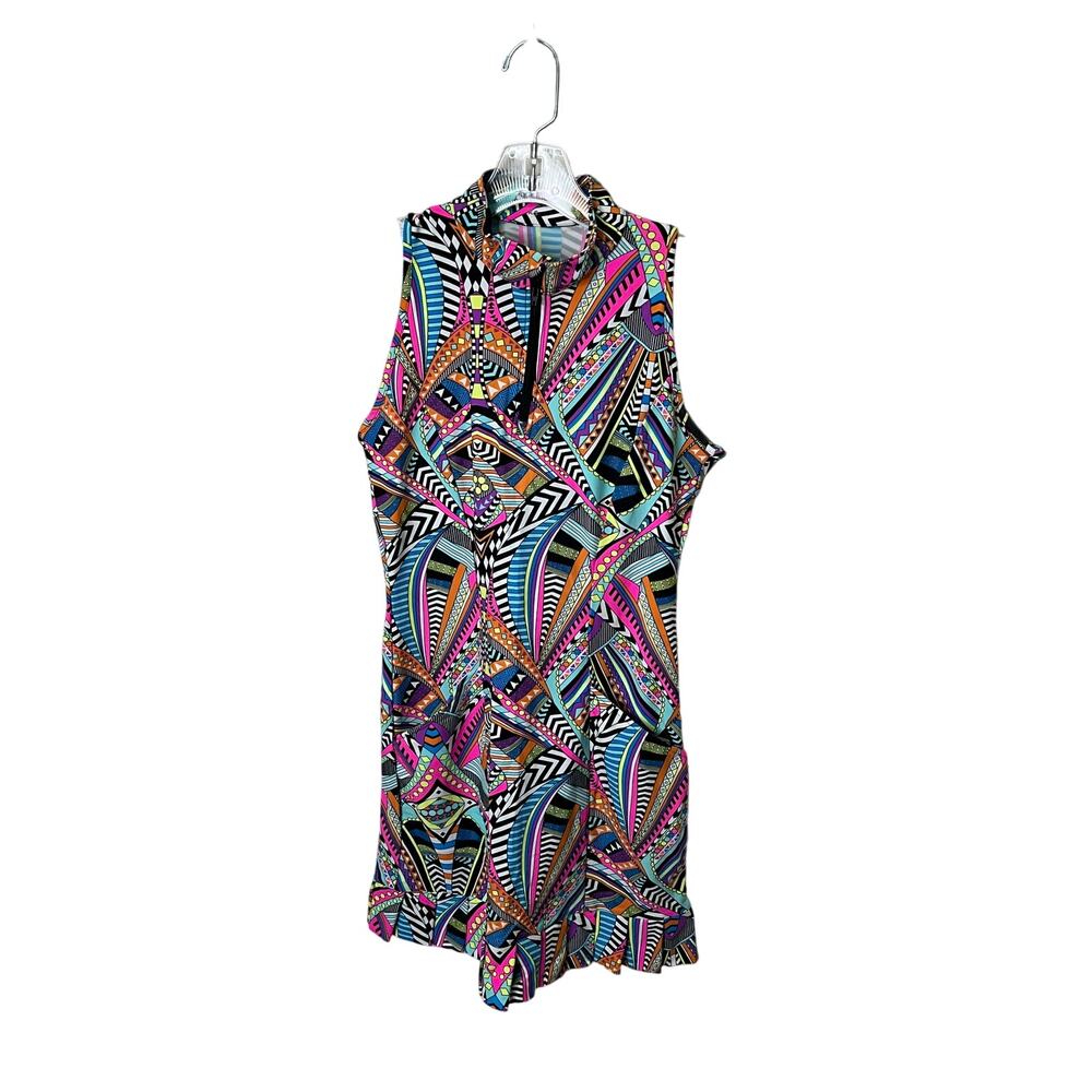 Tzu Tzu multi color neon golf dress‎ -xs